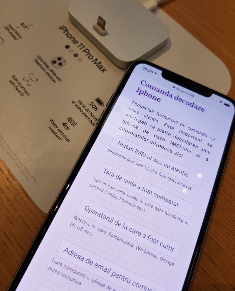 Comanda decodare Iphone 11 Pro Max - decodare.info